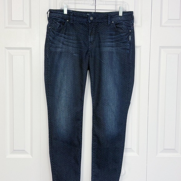 Silver Jeans Dark Rinse Polka Dot Denim Suki Super Skinny Jeans W34 - Picture 1 of 16